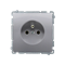 SIMON BASIC Single socket-outlet with grounding and shutters for current paths 16A 250V inox steel