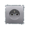 SIMON BASIC Single socket-outlet with grounding and shutters for current paths 16A 250V inox steel