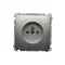 SIMON BASIC Single socket outlet with grounding and shutters for current paths 16A 250V satin