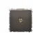 SIMON BASIC Single terminal R-TV antenna socket separated (module) chocolate