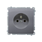SIMON BASIC Socket with earthing (module) with shutters 16A 230V screw terminals silver matt