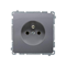 SIMON BASIC Socket with earthing (module) with shutters 16A 230V screw terminals silver matt