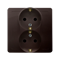 SIMON BASIC Socket with earthing Schuko double, chocolate