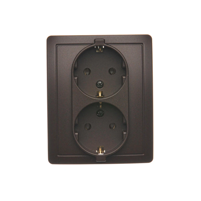 SIMON BASIC Socket with earthing Schuko double, chocolate
