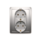 SIMON BASIC Socket with earthing Schuko double silver matt