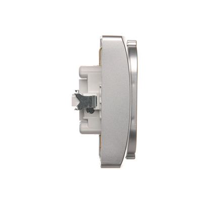SIMON BASIC Socket with earthing Schuko double silver matt