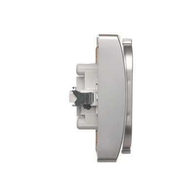 SIMON BASIC Socket with earthing Schuko double silver matt