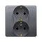 SIMON BASIC Socket with earthing Schuko double stainless steel