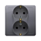 SIMON BASIC Socket with earthing Schuko double stainless steel