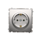 SIMON BASIC Socket with earthing schuko (module) 16A 230V screw terminals silver matt
