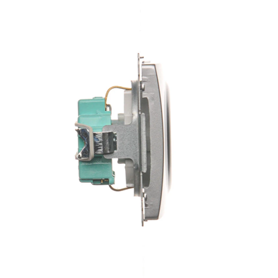 SIMON BASIC Socket with earthing schuko (module) 16A 230V screw terminals silver matt