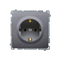 SIMON BASIC Socket with earthing schuko (module) 16A 230V screw terminals silver matt