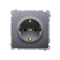 SIMON BASIC Socket with earthing Schuko (module) with shutters 16A 230V screw terminals silver matt