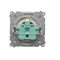 SIMON BASIC Socket with earthing Schuko (module) with shutters 16A 230V screw terminals silver matt