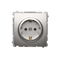 SIMON BASIC Socket with earthing Schuko (module) with shutters 16A 230V screw terminals silver matt