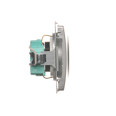 SIMON BASIC Socket with earthing Schuko (module) with shutters 16A 230V screw terminals silver matt