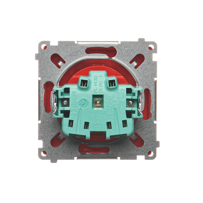 SIMON BASIC Socket with grounding 16A 230V red