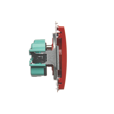 SIMON BASIC Socket with grounding 16A 230V red
