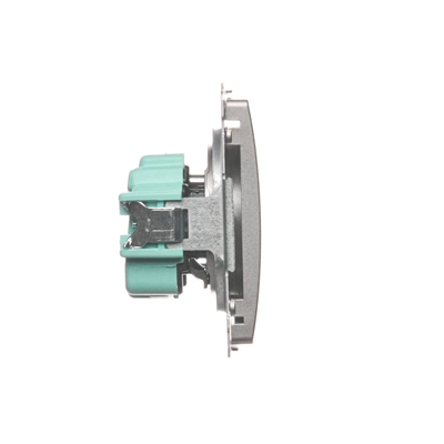 SIMON BASIC Socket with grounding (module) 16A 230V satin quick connectors