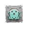 SIMON BASIC Socket with grounding, with a shutter for current paths, splash-proof IP44 (module), 16A, 250V~, silver matt