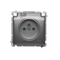SIMON BASIC Socket with grounding, with a shutter for current paths, splash-proof IP44 (module), 16A, 250V~, silver matt