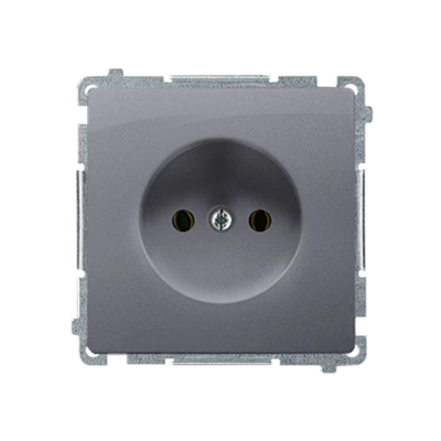 SIMON BASIC Socket without grounding (module) 16A 230V silver matt