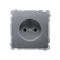 SIMON BASIC Socket without grounding (module) 16A 230V silver matt