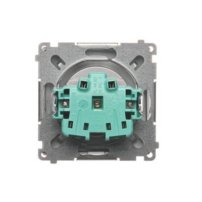 SIMON BASIC Socket without grounding (module) 16A 230V silver matt