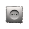 SIMON BASIC Socket without grounding (module) 16A 230V silver matt