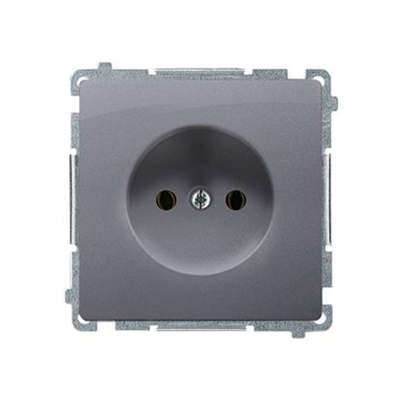 SIMON BASIC Socket without grounding (module) 16A 230V silver matt