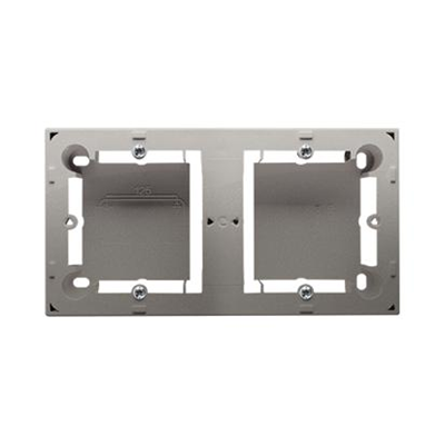 SIMON BASIC STANDARD Caja de superficie, doble placa metalizada satinada