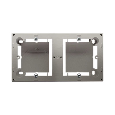 SIMON BASIC STANDARD Caja de superficie, doble placa metalizada satinada