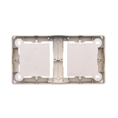 SIMON BASIC STANDARD Caja de superficie, doble placa metalizada satinada