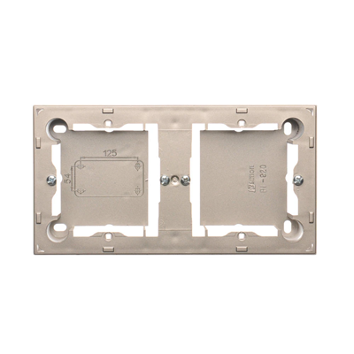 SIMON BASIC STANDARD Caja de superficie, doble placa metalizada satinada