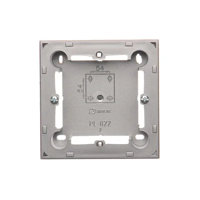 SIMON BASIC STANDARD Caja de superficie, placa única de acero inoxidable metalizado