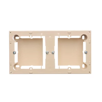 SIMON BASIC STANDARD Puszka natynkowa płytka podwójna beżowa