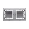 SIMON BASIC STANDARD Scatola da parete, doppia piastra in acciaio inox metallizzato