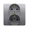 SIMON BASIC Steckdose mit Schutzkontakt Schuko doppelt silber matt