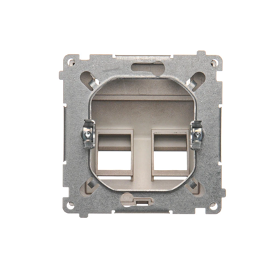 SIMON BASIC Tapa para tomas de telecomunicaciones Keystone, inclinada, doble, con campo rotulado, de rosca, para bombonera