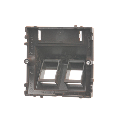 SIMON BASIC Tapa para tomas de telecomunicaciones Keystone, inclinada, doble, con campo rotulado, de rosca, para bombonera