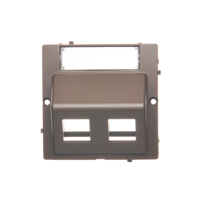 SIMON BASIC Tapa para tomas de telecomunicaciones Keystone, inclinada, doble, con campo rotulado, de rosca, para bombonera