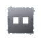 SIMON BASIC Tapa para tomas de telecomunicaciones Keystone, plana, doble, plata mate, metalizada