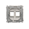 SIMON BASIC Tapa para tomas de telecomunicaciones Keystone, plana, doble, plata mate, metalizada
