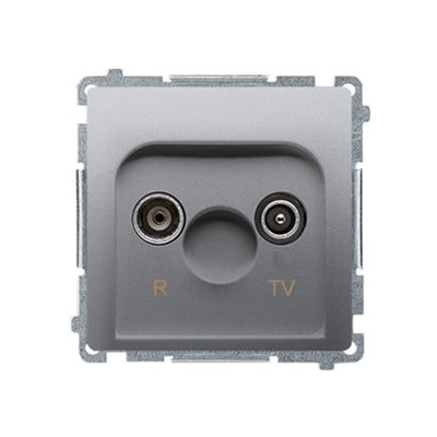 SIMON BASIC Terminal R-TV antenna socket, separated (module) matt silver