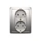 SIMON BASIC Toma de corriente con toma de tierra Schuko, doble, plata mate