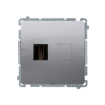 SIMON BASIC Toma (módulo) HDMI única plata mate