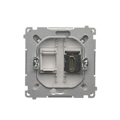 SIMON BASIC Toma (módulo) HDMI única plata mate