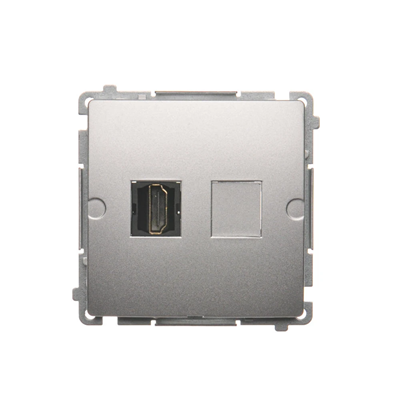 SIMON BASIC Toma (módulo) HDMI única plata mate