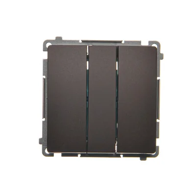 SIMON BASIC Triple button with LED backlight 10A 250V chocolate