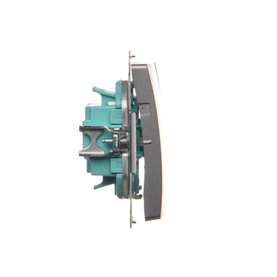 SIMON BASIC Triple connector 10A 250V stainless steel